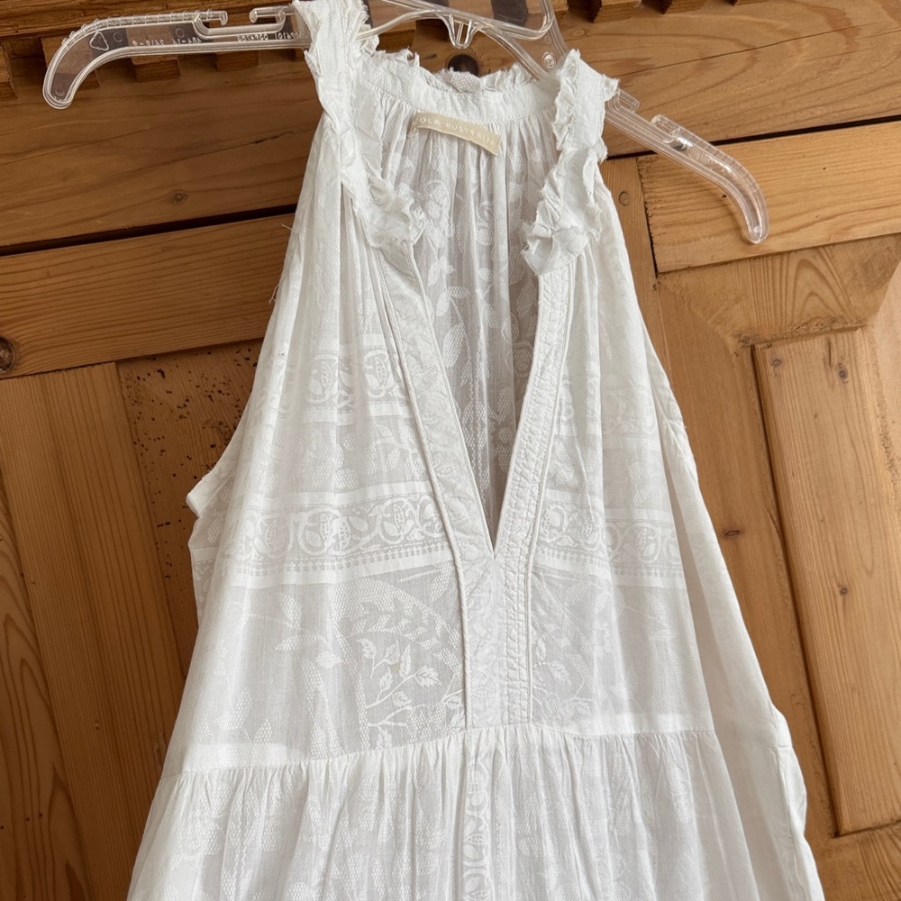 White Lace Sleeveless Maxie dress/ beach cover up